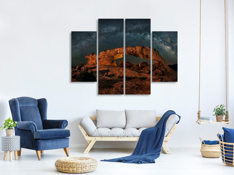 4-piece-canvas-print-milky-way-over-the-sunset-arch