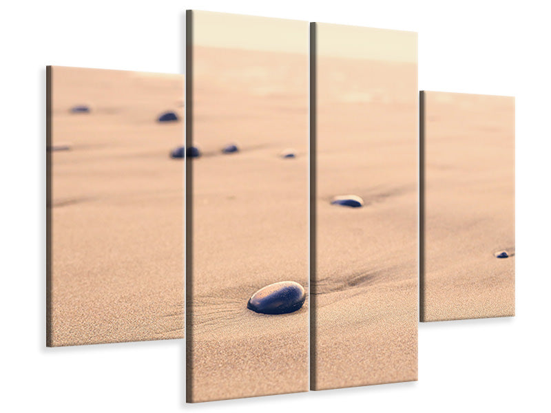 4-piece-canvas-print-pebbles-in-the-sand