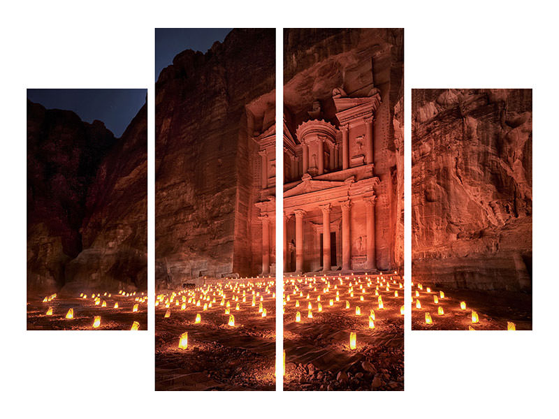 4-piece-canvas-print-petra-by-night-ii