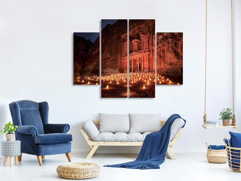 4-piece-canvas-print-petra-by-night-ii