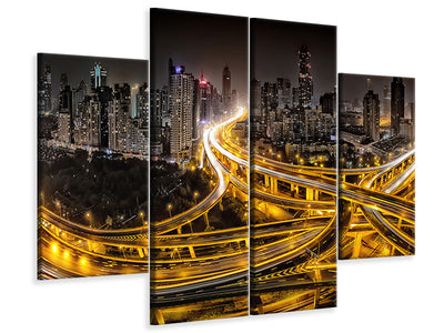 4-piece-canvas-print-shanghai-at-night