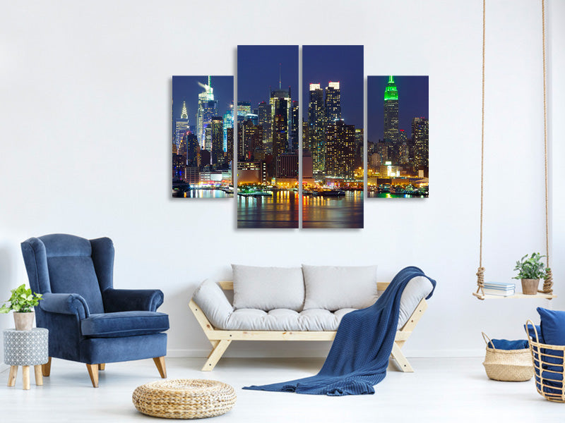 4-piece-canvas-print-skyline-new-york-midtown-at-night