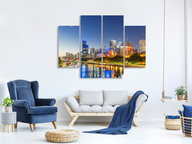 4-piece-canvas-print-skyline-sydney-at-dusk