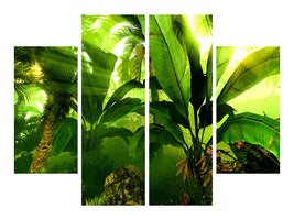 4-piece-canvas-print-sunrise-in-the-rainforest