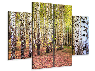 4-piece-canvas-print-the-path-between-birches