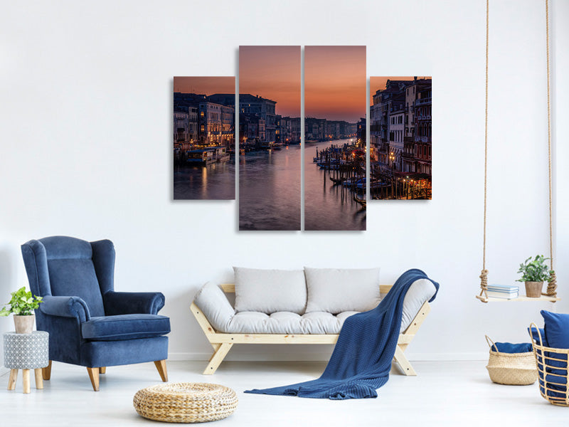 4-piece-canvas-print-venice-grand-canal-at-sunset