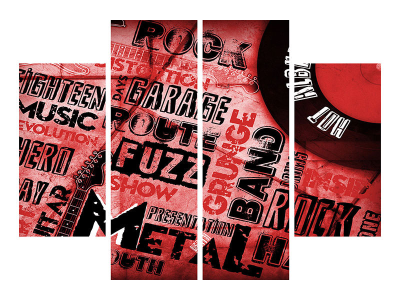 4-piece-canvas-print-writings-music-grunge