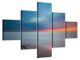 5-piece-canvas-print-beach-in-the-sunset