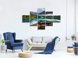5-piece-canvas-print-bench-by-the-lake