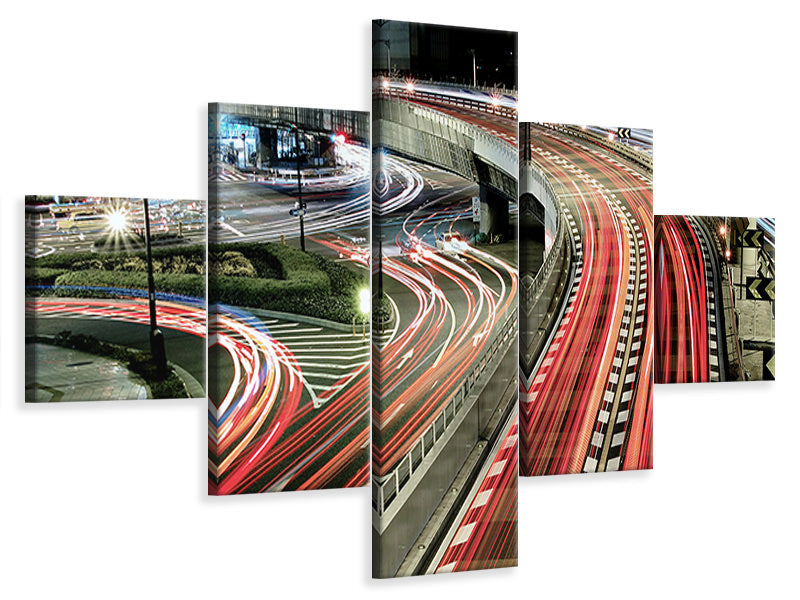 5-piece-canvas-print-chaotic-traffic