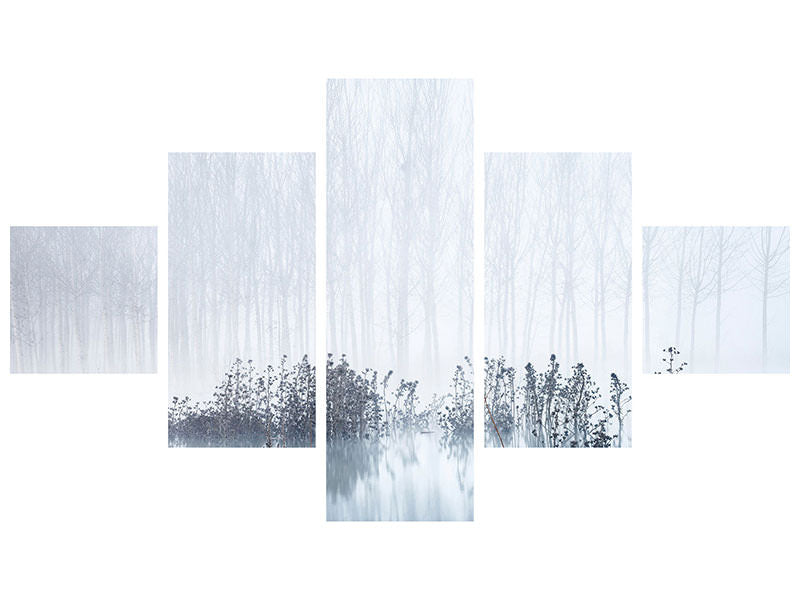5-piece-canvas-print-cold-and-foggy-morning-in-the-swamp