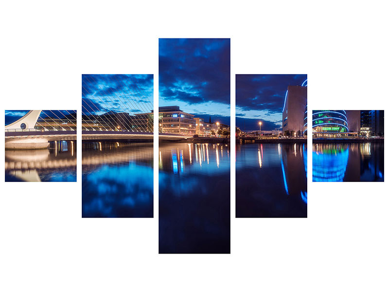 5-piece-canvas-print-dublin-samuel-beckett-bridge