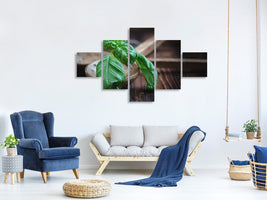 5-piece-canvas-print-fresh-basil-xl