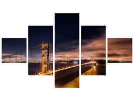 5-piece-canvas-print-golden-gate-to-stars