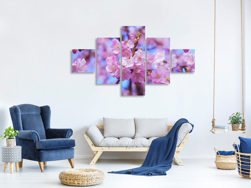 5-piece-canvas-print-gorgeous-cherry-blossom