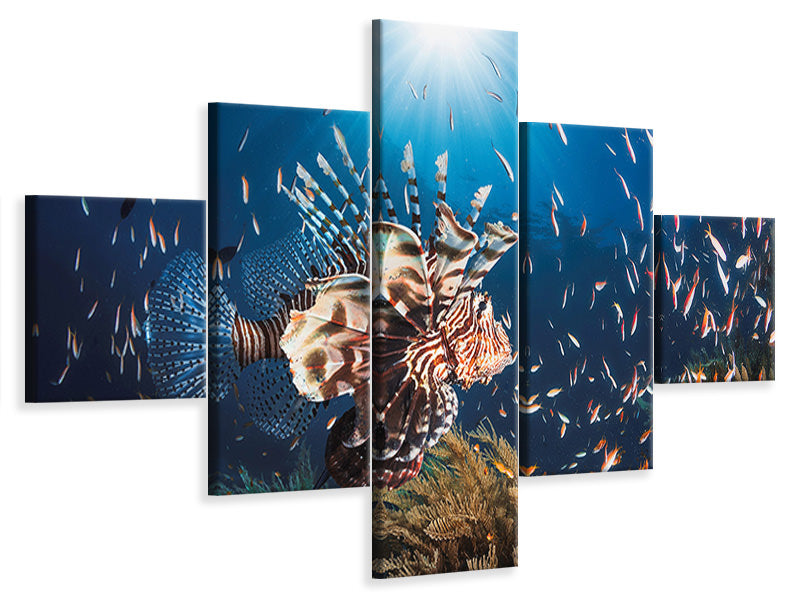 5-piece-canvas-print-lionfish