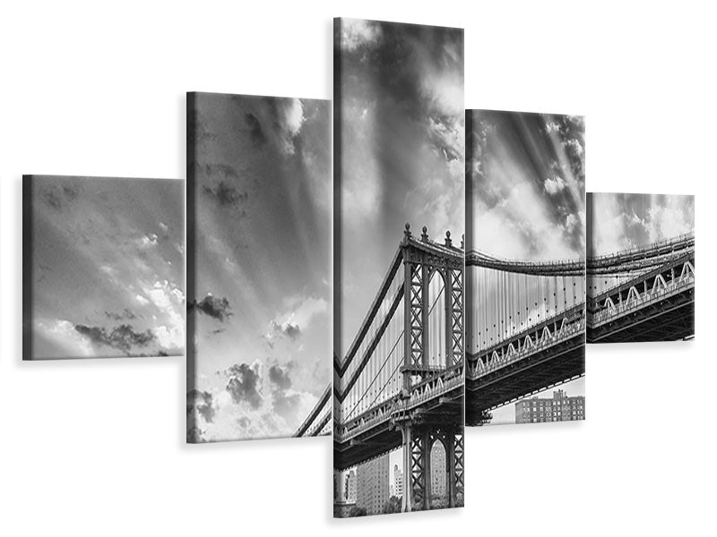 5-piece-canvas-print-manhattan-bridge