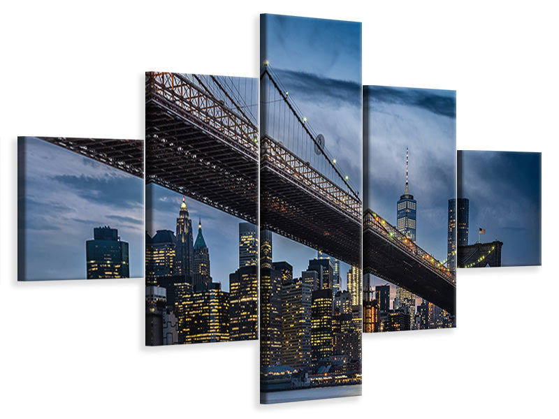 5-piece-canvas-print-manhattan-from-dumbo