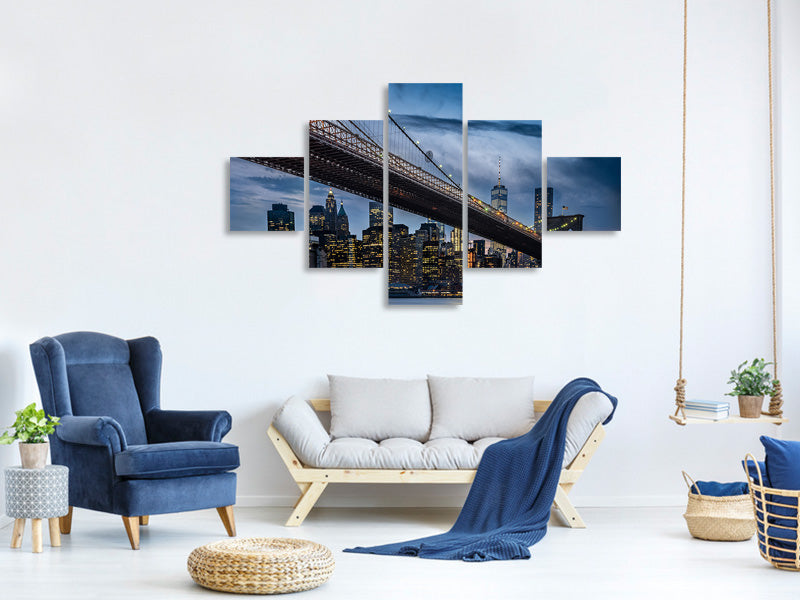 5-piece-canvas-print-manhattan-from-dumbo