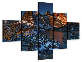 5-piece-canvas-print-minaret-lake-first-light