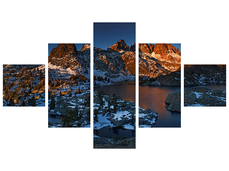 5-piece-canvas-print-minaret-lake-first-light