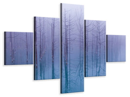 5-piece-canvas-print-misty-blue-pond