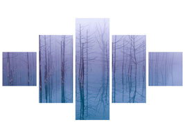 5-piece-canvas-print-misty-blue-pond