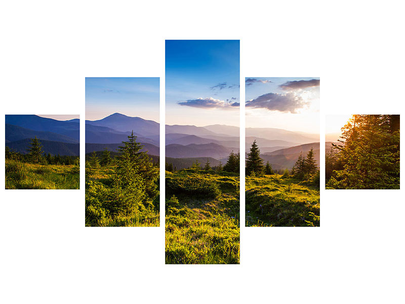 5-piece-canvas-print-peaceful-landscape