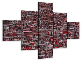 5-piece-canvas-print-red-houses