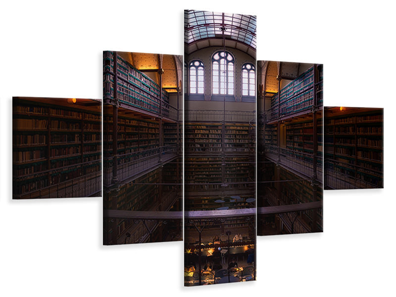 5-piece-canvas-print-rijksmuseum-library