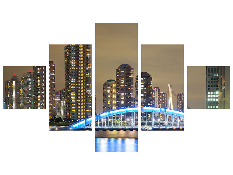 5-piece-canvas-print-skyline-tokyo-at-night