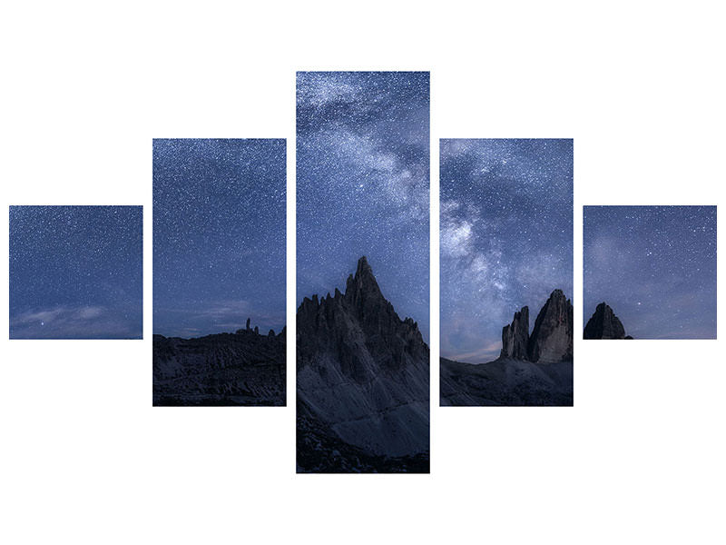 5-piece-canvas-print-stars-in-the-dolomites