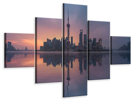 5-piece-canvas-print-sunrising-shnaghai