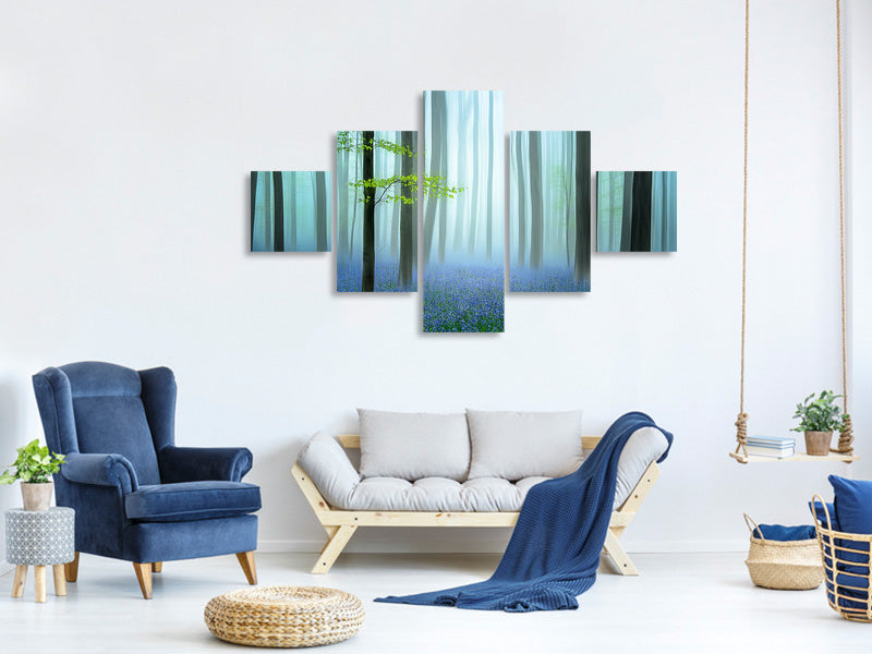 5-piece-canvas-print-the-blue-forest