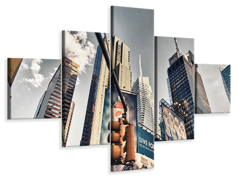 5-piece-canvas-print-times-square