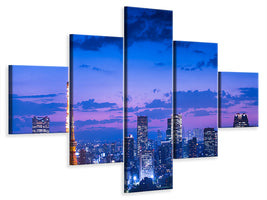 5-piece-canvas-print-tokyo-night-view