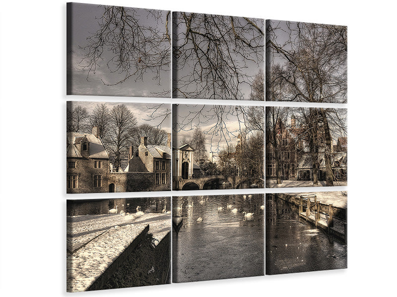 9-piece-canvas-print-bruges-in-christmas-dress