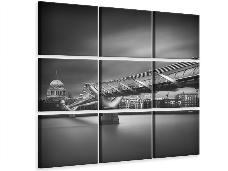 9-piece-canvas-print-millennium-bridge