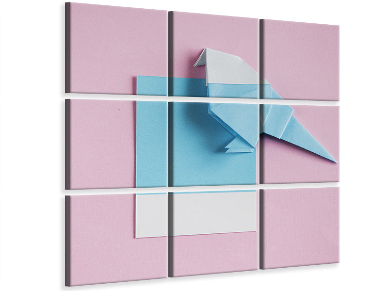 9-piece-canvas-print-origami-bird