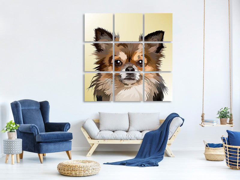 9-piece-canvas-print-pop-art-dog-portrait