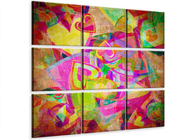 9-piece-canvas-print-retro-love