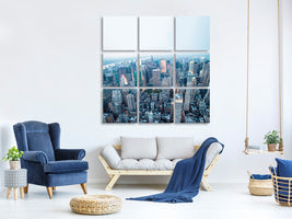 9-piece-canvas-print-skyline-manhattan-at-dusk