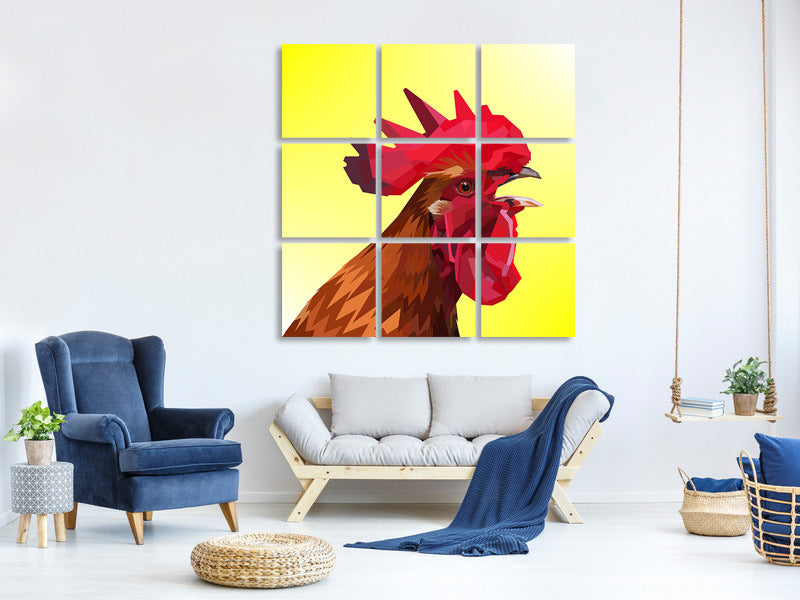 9-piece-canvas-print-the-rooster