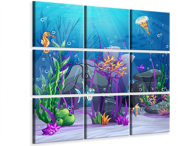 9-piece-canvas-print-underwater-treasure-hunt