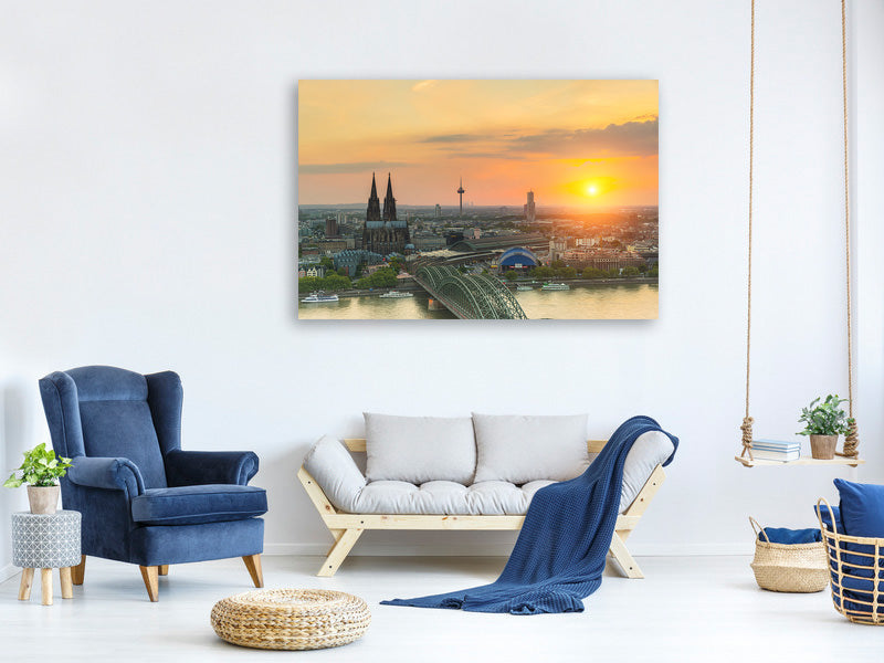 canvas-print-skyline-cologne-at-sunset