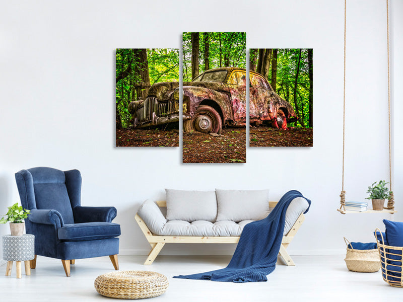 modern-3-piece-canvas-print-abandoned-classic-car