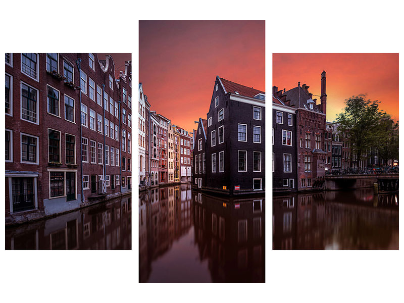 modern-3-piece-canvas-print-amsterdam-dawn