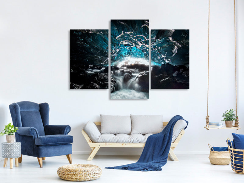 modern-3-piece-canvas-print-blue-glacier-cave
