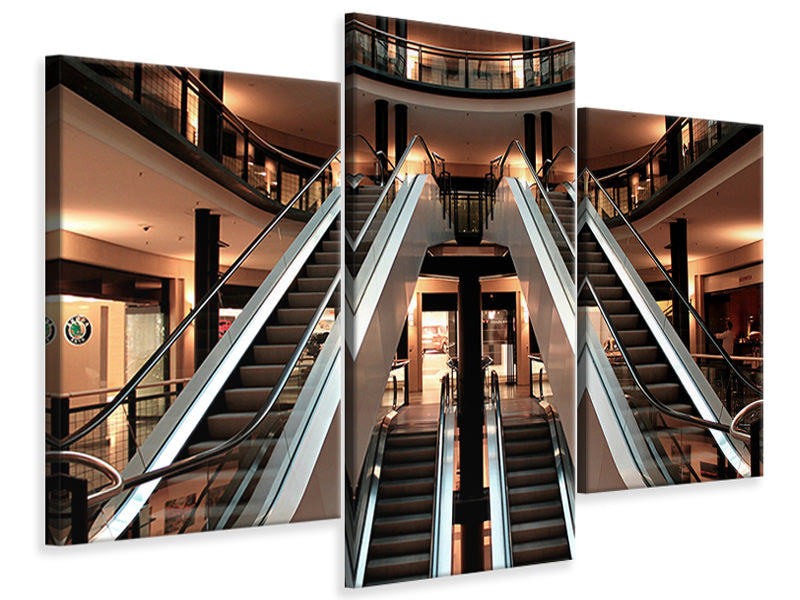 modern-3-piece-canvas-print-escalator-in-shopping-mall