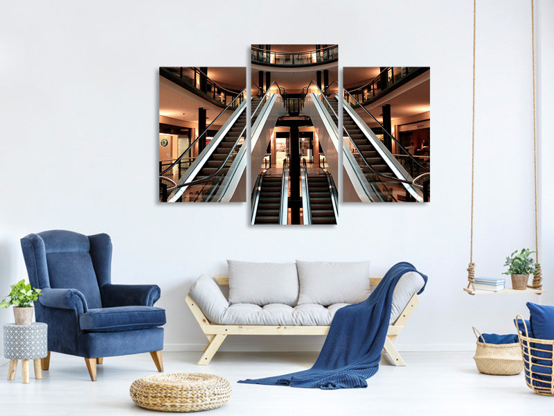 modern-3-piece-canvas-print-escalator-in-shopping-mall